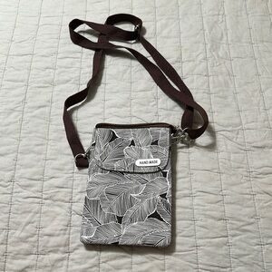 Brown and White Modern Crossbody Bag